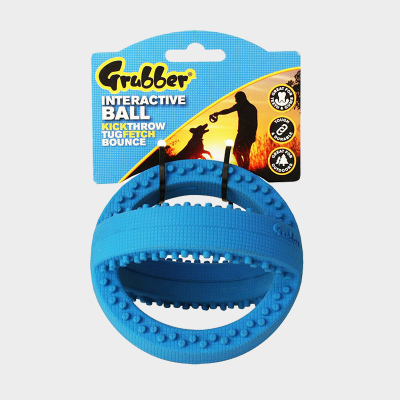 Kleiner Happy-Pet-Grubber Interaktiver Fußball für Hunde in blau