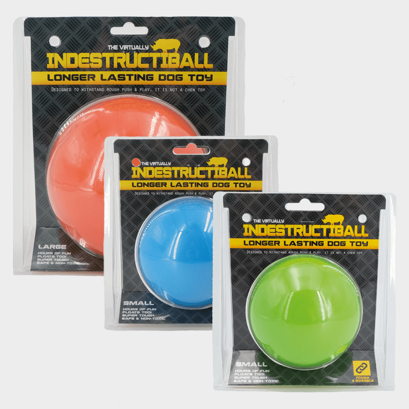 Indestructiball von Happy Pet in den 3 Varianten rot, blau und grün