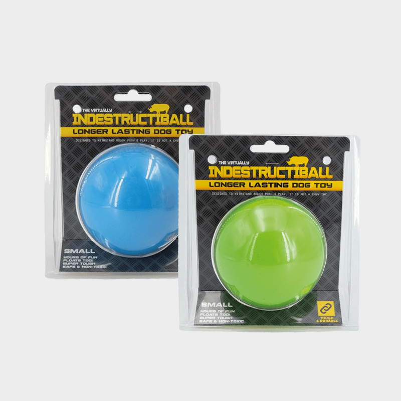 Indestructiball von Happy Pet – kleine Varianten sowohl in blau als auch in grün