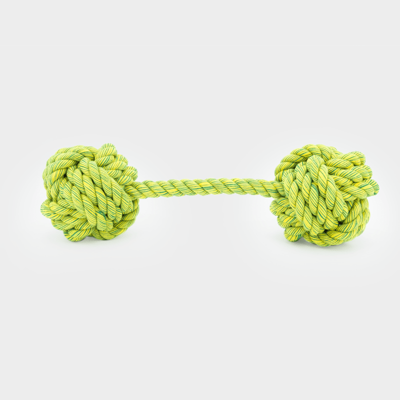 Frontansicht grüner Nuts for Knots Kingsize Doppelball von Happy Pet