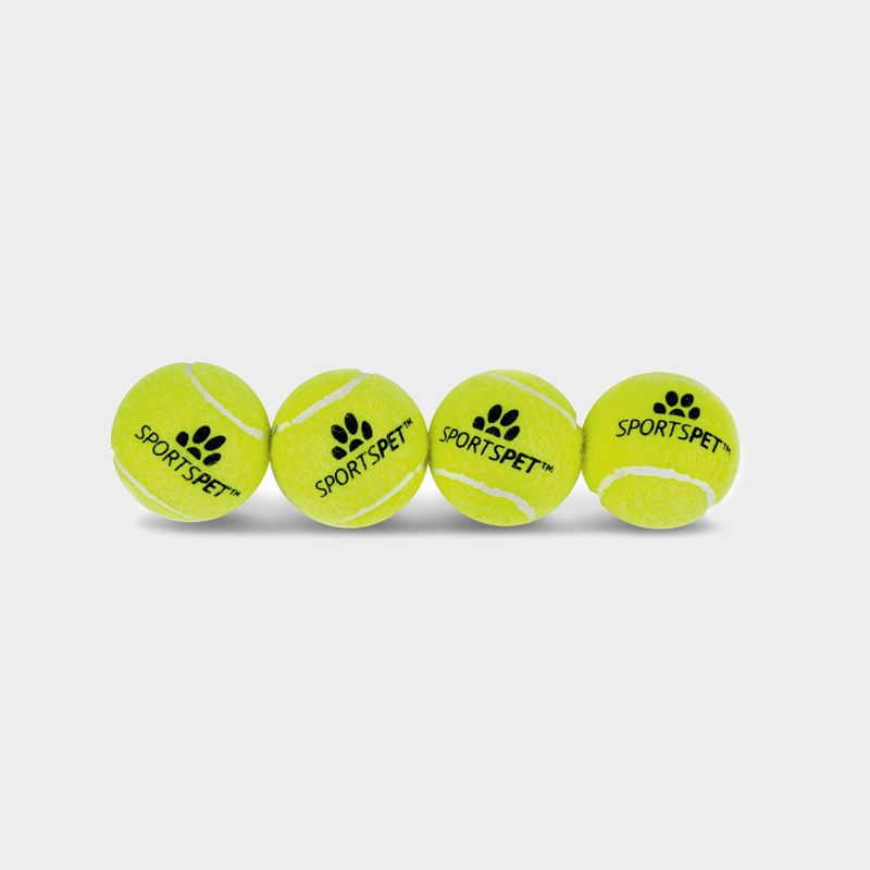 Tennisbälle Puppy 48 mm Ø ohne Quietscher von SPORTSPET 4er Pack