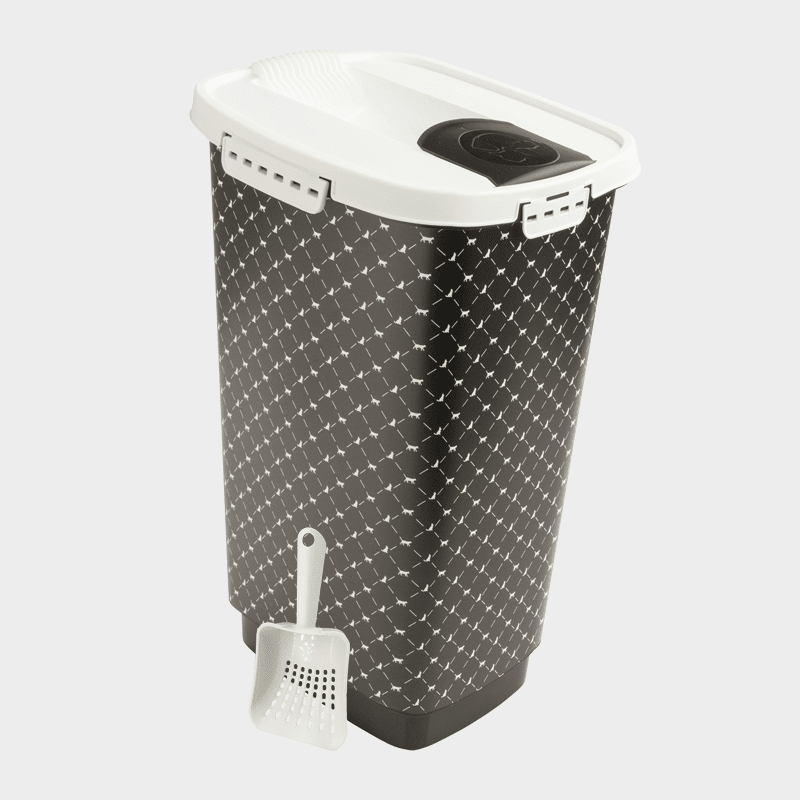 Rotho MyPet Cody Set Futterbehälter + Schaufel - Variante schwarz-weiß 25 l