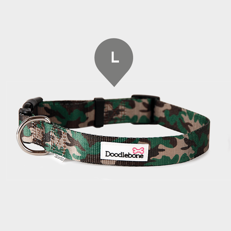 Gemustertes Camouflage Bold Halsband von Doodlebone® in der Größe L