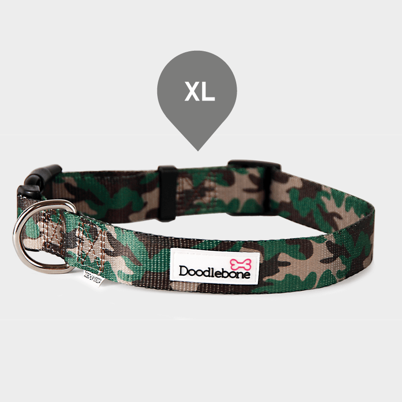 Gemustertes Camouflage Bold Halsband von Doodlebone® in der Größe XL