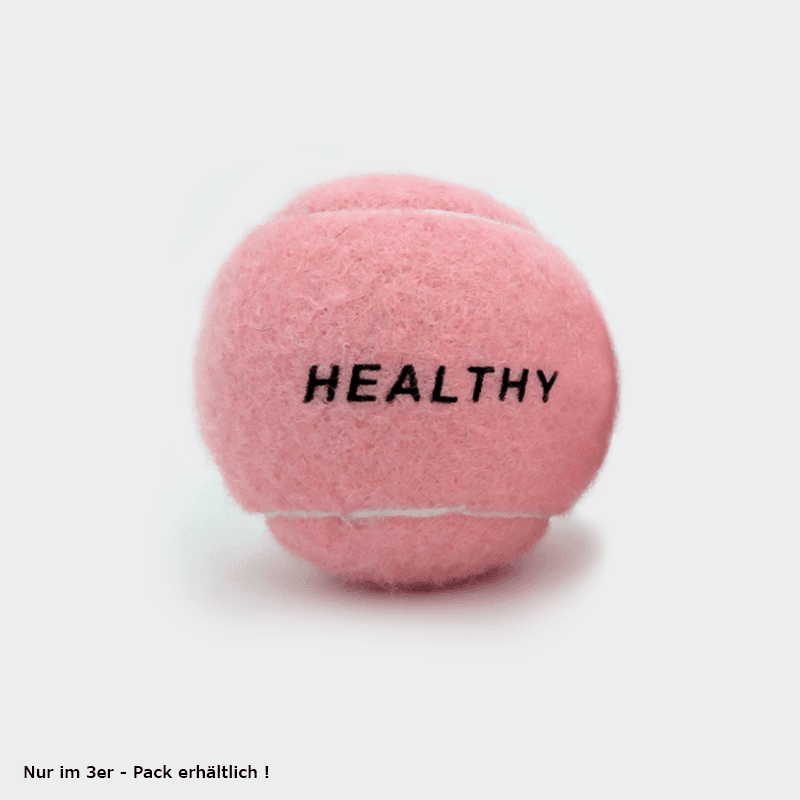 SPORTSPET Tennisball pink mit der Aufschrift "HEALTHY" einzeln